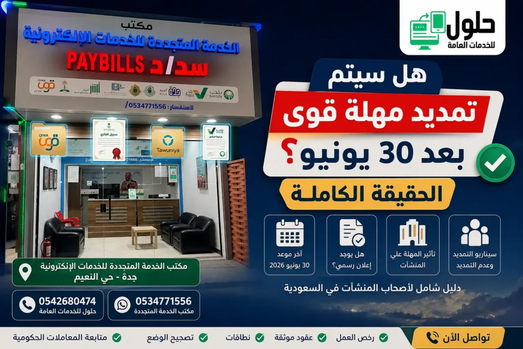 هل سيتم تمديد مهلة قوى بعد 30 يونيو 2026 لأصحاب المنشآت في جدة