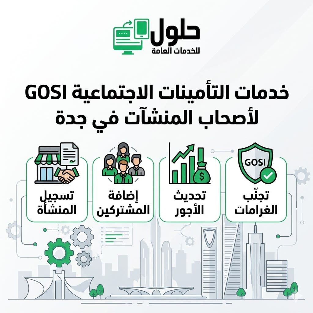 خدمات التأمينات الاجتماعية GOSI لأصحاب المنشآت في جدة