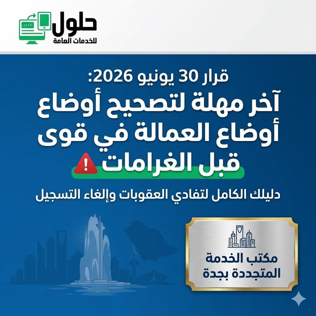 قرار 30 يونيو 2026 تصحيح أوضاع العمالة في منصة قوى جدة