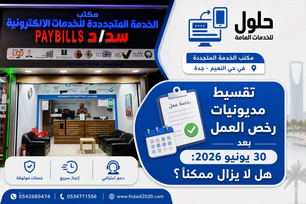 تقسيط مديونيات رخص العمل بعد 30 يونيو 2026 عبر منصة قوى في جدة