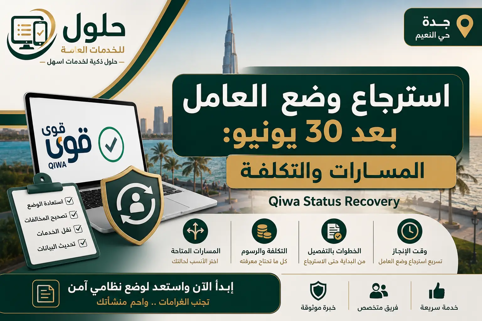 دليل استرجاع وضع العامل بعد إلغاء التسجيل في قوى بعد 30 يونيو 2026 في جدة