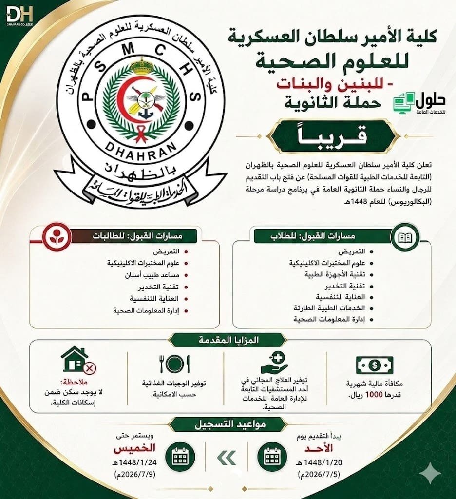 التقديم في كلية أمير سلطان للعلوم الطبية والصحية