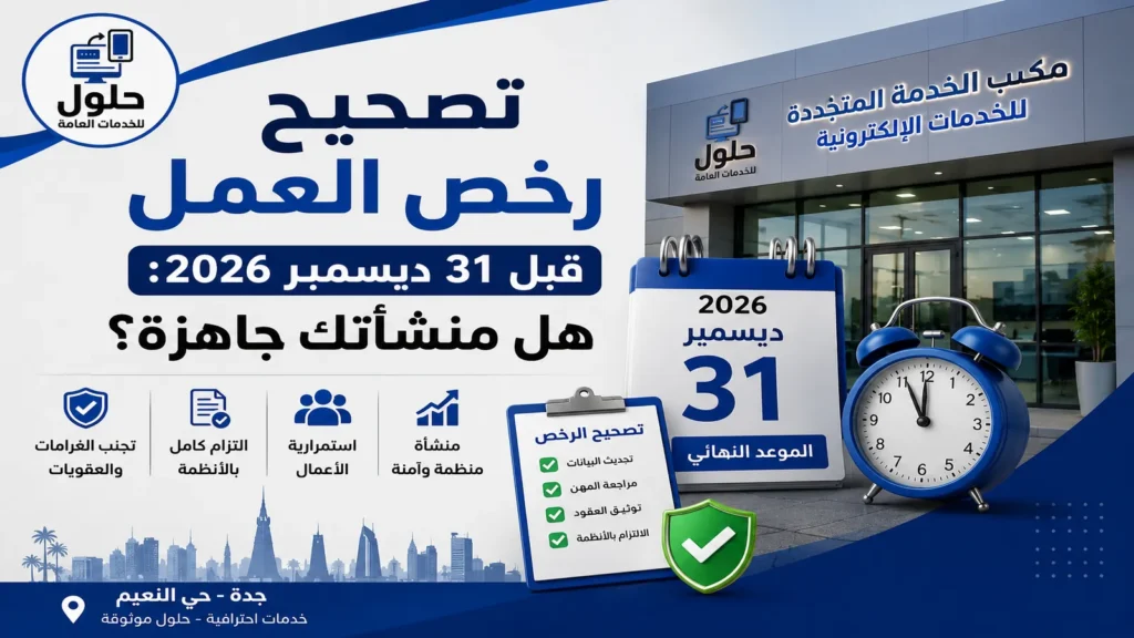 مهلة تصحيح رخص العمل قبل 31 ديسمبر 2026 عبر منصة قوى في جدة