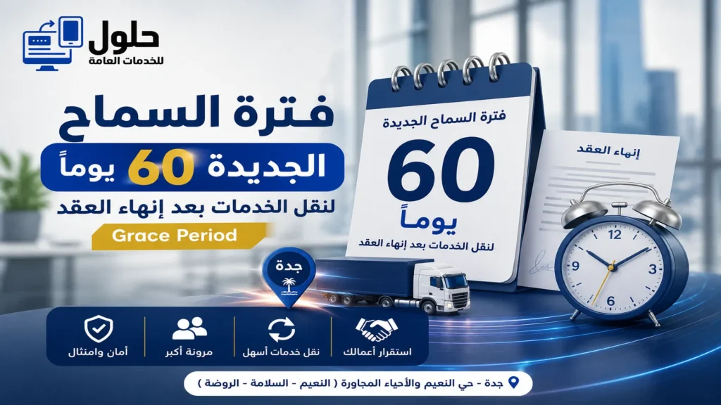 فترة السماح 60 يوماً لنقل الخدمات بعد إنهاء العقد منصة قوى جدة