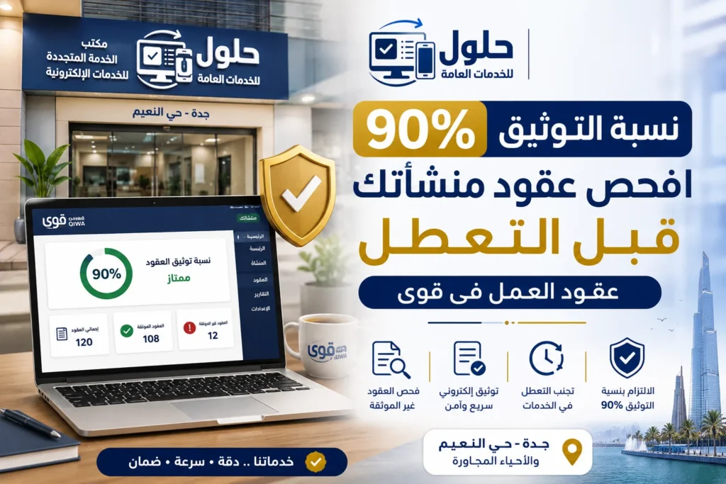 نسبة التوثيق 90% في منصة قوى مع فحص عقود العمل في المنشآت قبل تعطل الخدمات