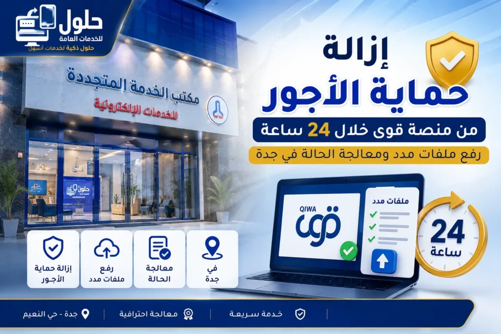 إزالة حماية الأجور من منصة قوى عبر رفع ملفات حماية الأجور في منصة مدد للمنشآت في جدة وحي النعيم