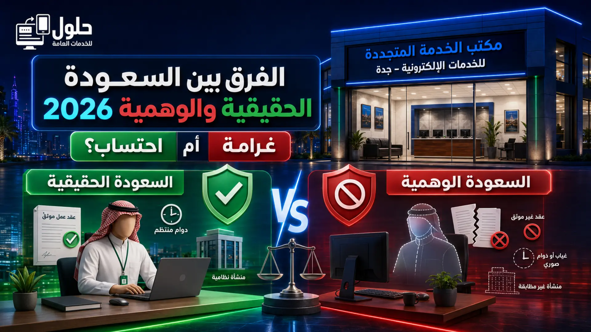 الفرق بين السعودة الحقيقية والوهمية 2026 واحتساب الموظف السعودي