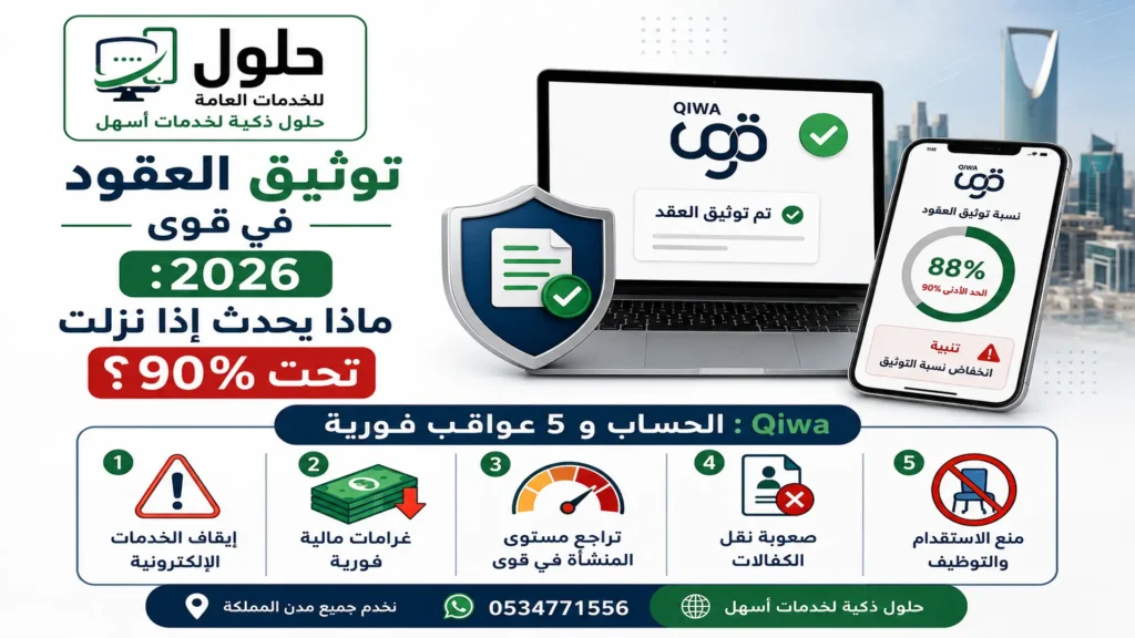 نسبة توثيق العقود في قوى 90% لأصحاب المنشآت في جدة 2026