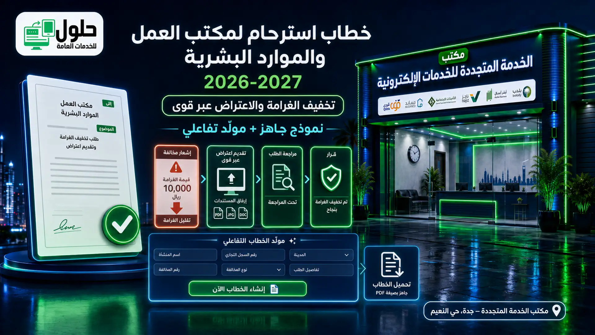اعتراض مخالفة مكتب العمل عبر قوى 2026–2027 وتسوية الغرامة