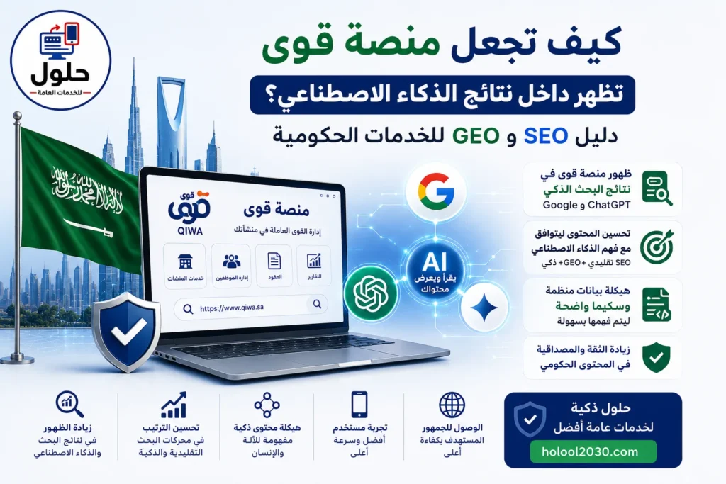 كيف تجعل منصة قوى تظهر داخل نتائج الذكاء الاصطناعي باستخدام SEO وGEO وAI Search