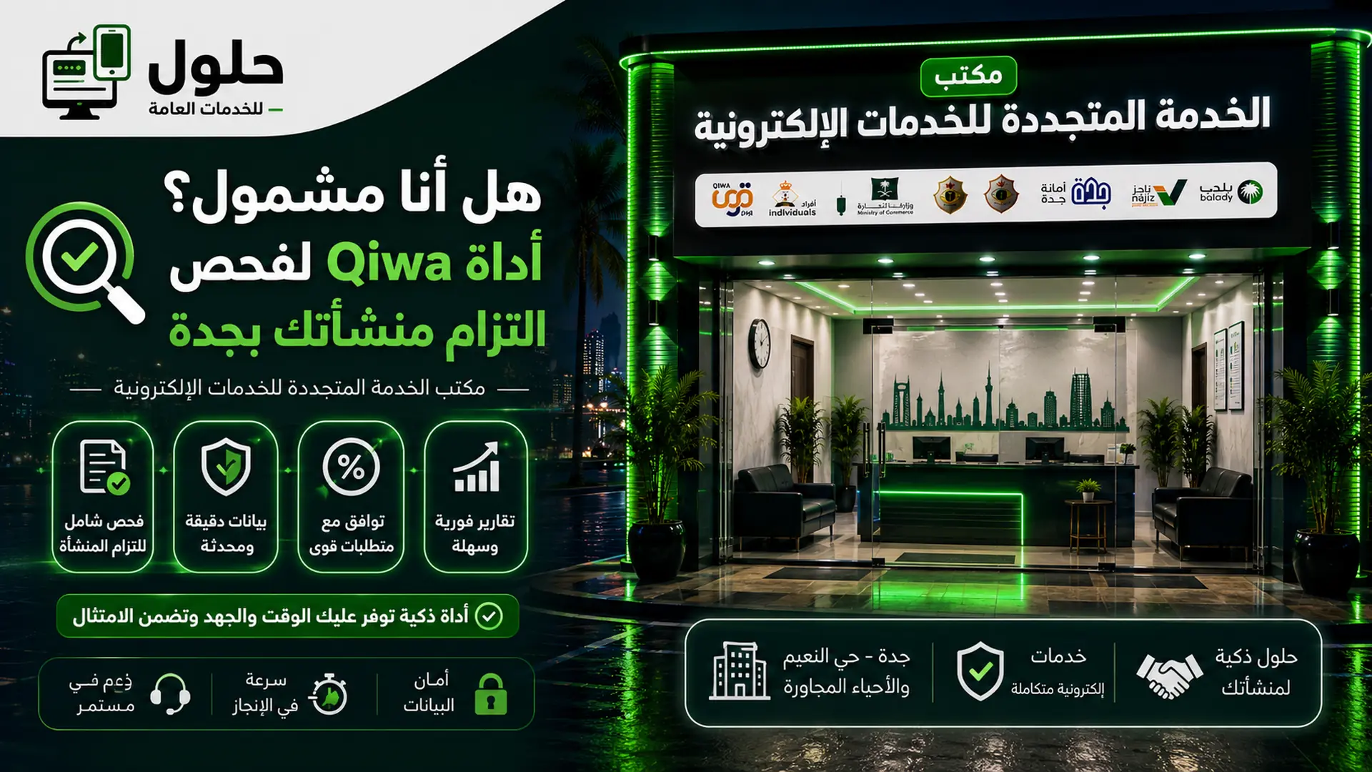 أداة Qiwa لفحص التزام المنشأة ومعرفة هل المنشأة مشمولة