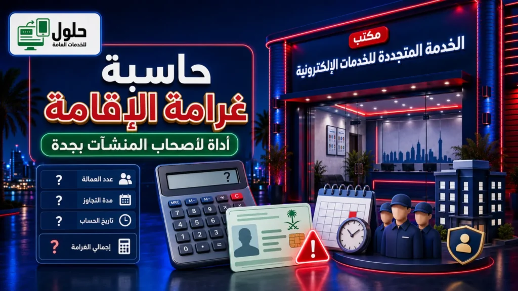 حاسبة غرامة تأخير تجديد الإقامة لأصحاب المنشآت في جدة