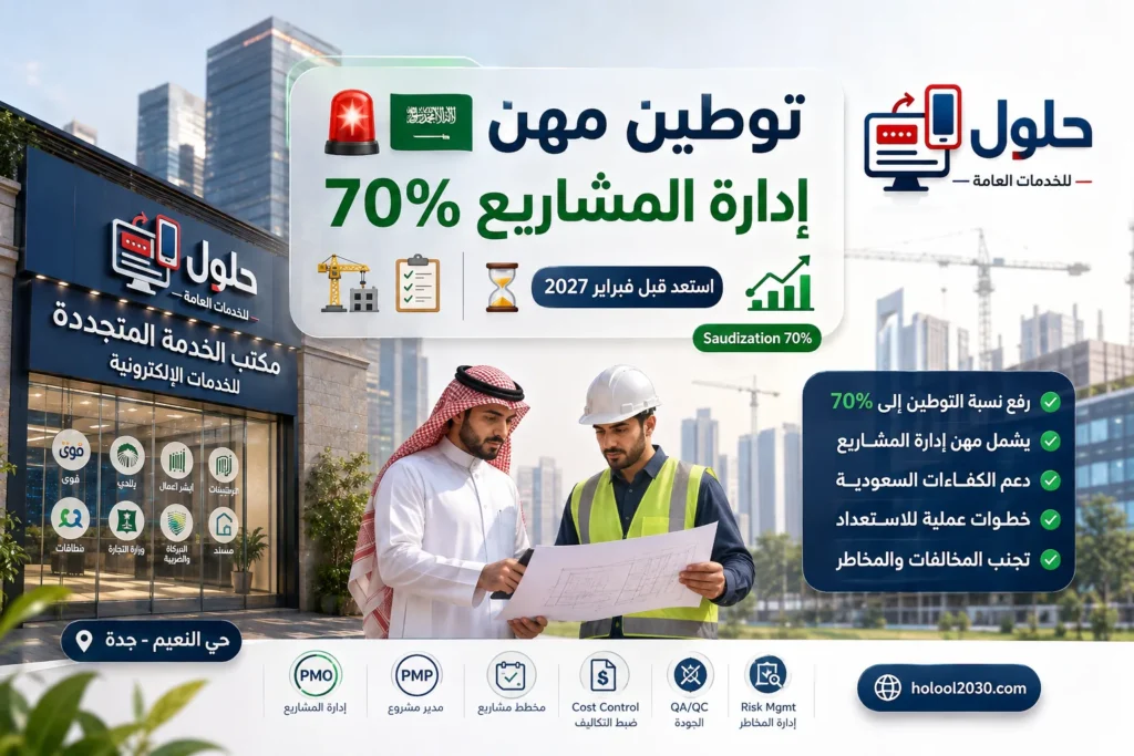 توطين مهن إدارة المشاريع 70% في السعودية 2027