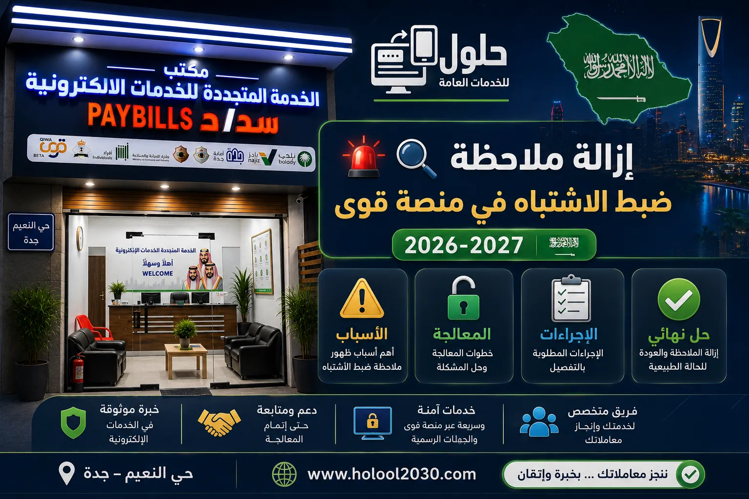 إزالة ملاحظة ضبط الاشتباه في منصة قوى 2026-2027 وطريقة معالجة المنشأة