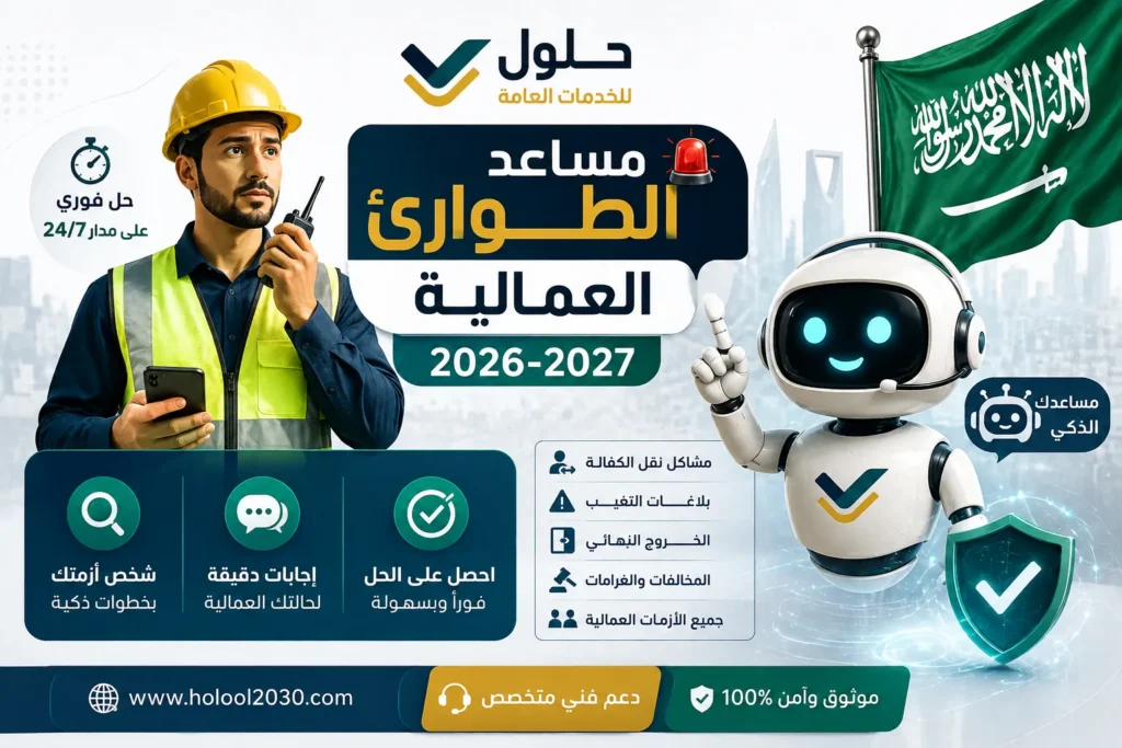 مساعد الطوارئ العمالية لتشخيص مشاكل العامل في السعودية 2026-2027