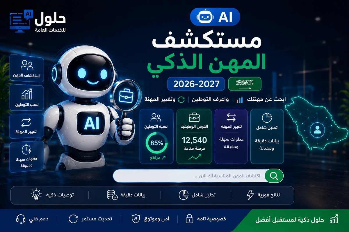 مستكشف المهن الذكي 2026-2027 والتوطين وتغيير المهنة في السعودية