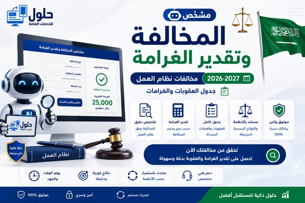 مخالفات نظام العمل 2026-2027 وجدول العقوبات والغرامات في السعودية