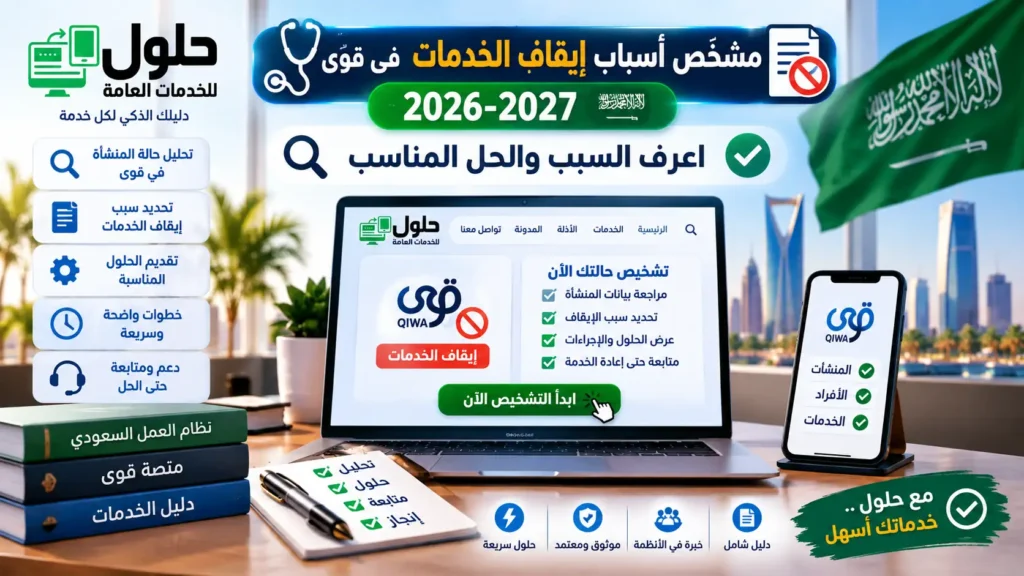 مشخّص أسباب إيقاف الخدمات 2026-2027 في السعودية