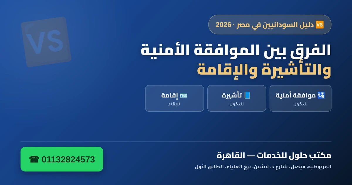 الفرق بين الموافقة الأمنية والتأشيرة والإقامة للسودانيين في مصر 2026