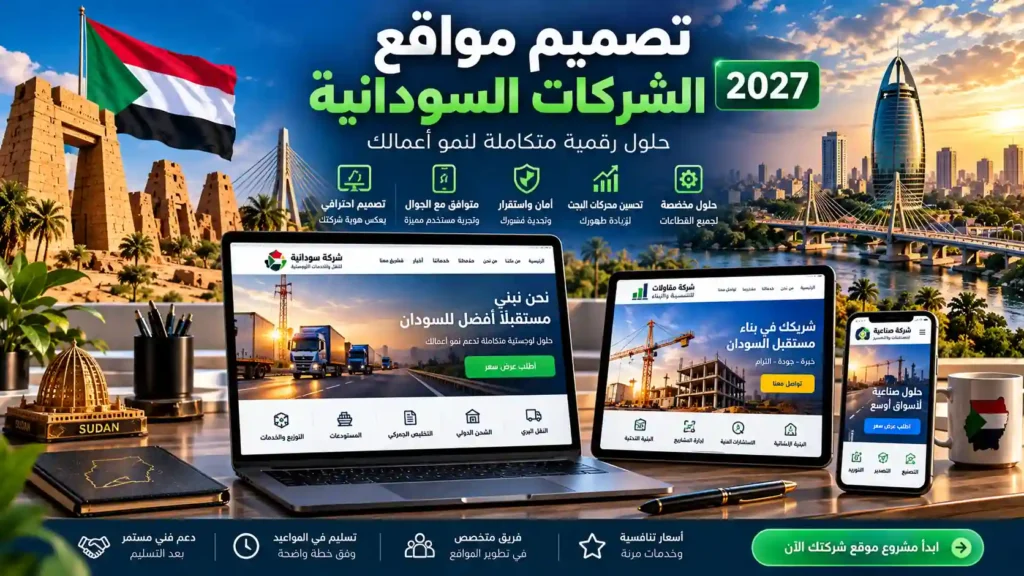 تصميم وتطوير المواقع الإلكترونية للشركات السودانية الكبرى – حلول للخدمات العامة
