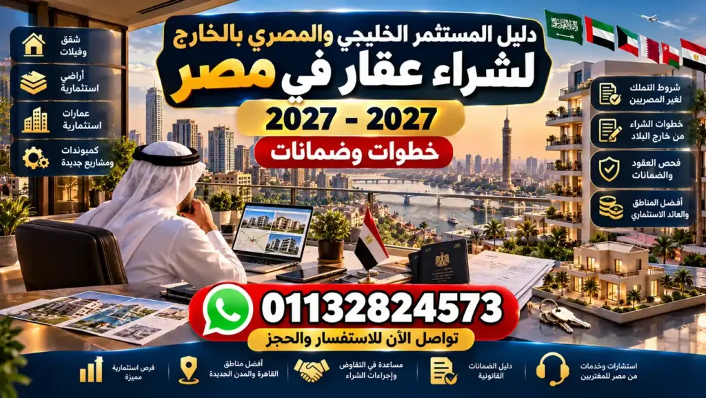 دليل شراء عقار في مصر للمستثمر الخليجي والمصري بالخارج 2026-2027