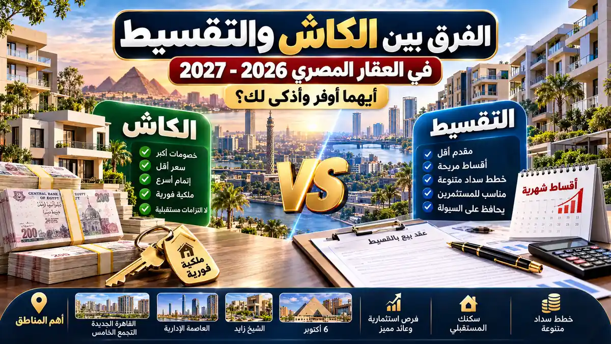 مقارنة شراء شقة كاش أو بالتقسيط في مصر 2026-2027