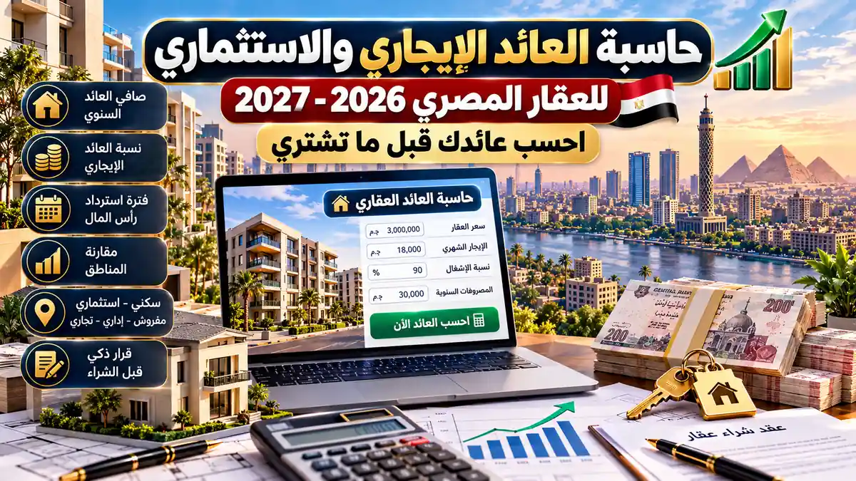 حاسبة العائد الإيجاري والاستثماري للعقار في مصر 2026-2027
