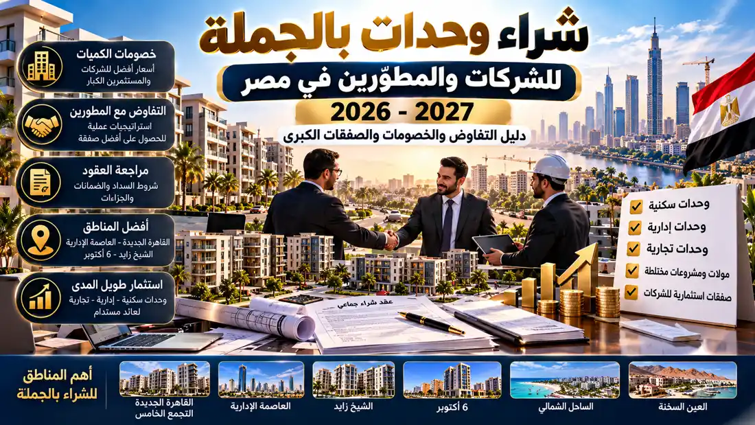 شراء وحدات عقارية بالجملة في مصر للشركات والمستثمرين 2026-2027